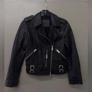 ALL SAINTS Watson black Leather Biker Moto Jacket size US 0